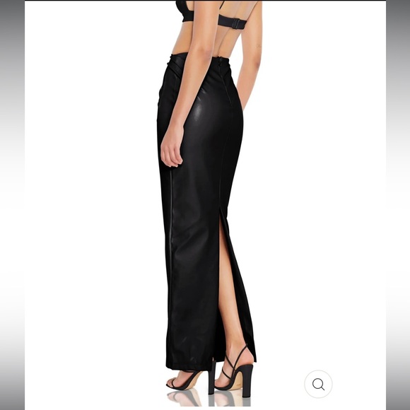NOOKIE REBEL Faux Leather Maxi SKIRT XS BLACK - Picture 3 of 7